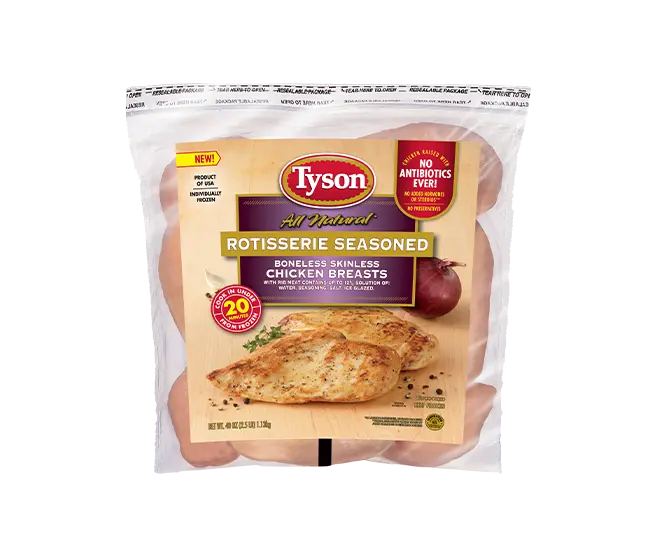 Individually Frozen Rotisserie Seasoned Chicken Breasts
