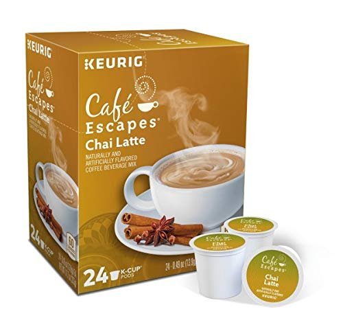 Café Escapes Chai Latte, Single-Serve Keurig K-Cup Pods, 12 Count (Pack of 6)